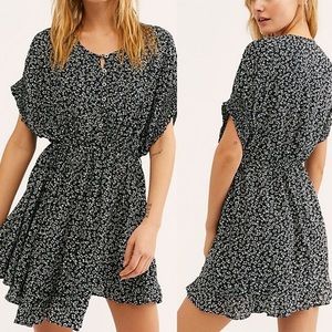 Free People One Fine Day Mini Dress in Black - Sz Small !! EUC !!!